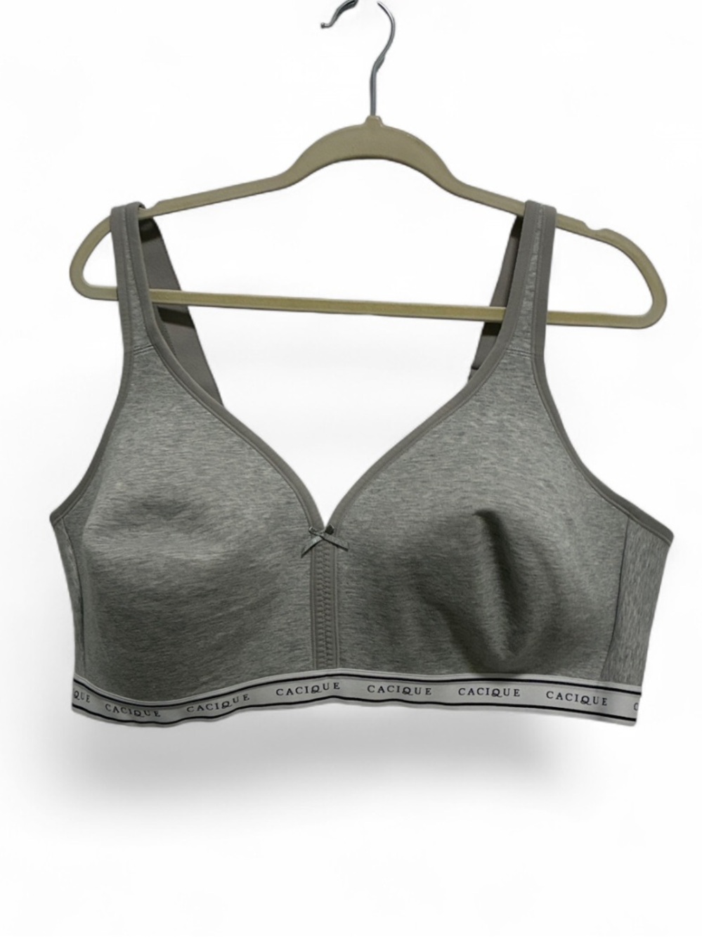 Cacique Lightly Lined No Wire Light Gray Wireless Soft Support Bra